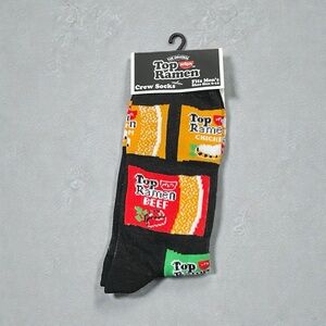 ISSI‎ Top Ramen Crew Socks - Black, Yellow, Green, Red